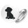 Button schwarzer Labrador Retriever Black Labi Comic
