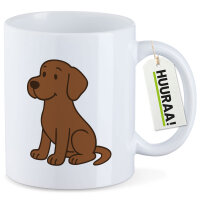 Kaffeetasse brauner Labrador Retriever Chocolate Labi Comic 330ml