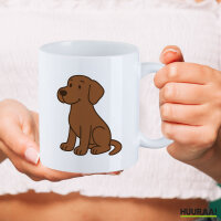 Kaffeetasse brauner Labrador Retriever Chocolate Labi Comic 330ml