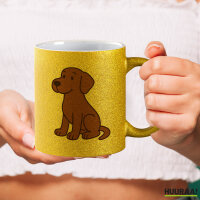 Glitzertasse brauner Labrador Retriever Chocolate Labi...