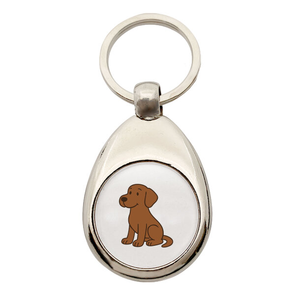 Schlüsselanhänger brauner Labrador Retriever Chocolate Labi Comic