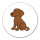 Aufkleber brauner Labrador Retriever Chocolate Labi Comic 10cm rund