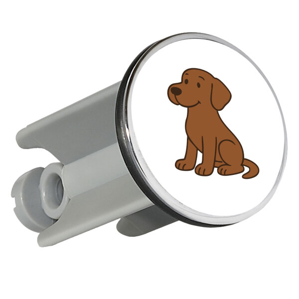 Waschbeckenstöpsel brauner Labrador Retriever Chocolate Labi Comic 4cm Abflussstopfen