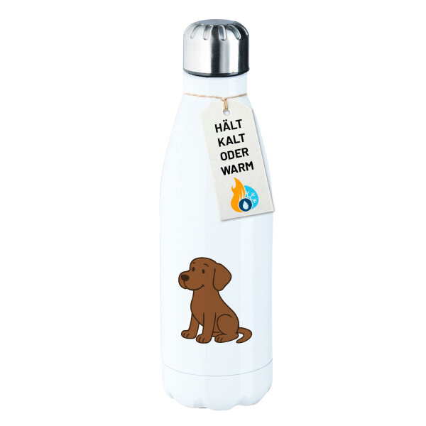 Edelstahl-Trinkflasche brauner Labrador Retriever Chocolate Labi Comic 500ml Wasserflasche
