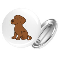 Button brauner Labrador Retriever Chocolate Labi Comic rund