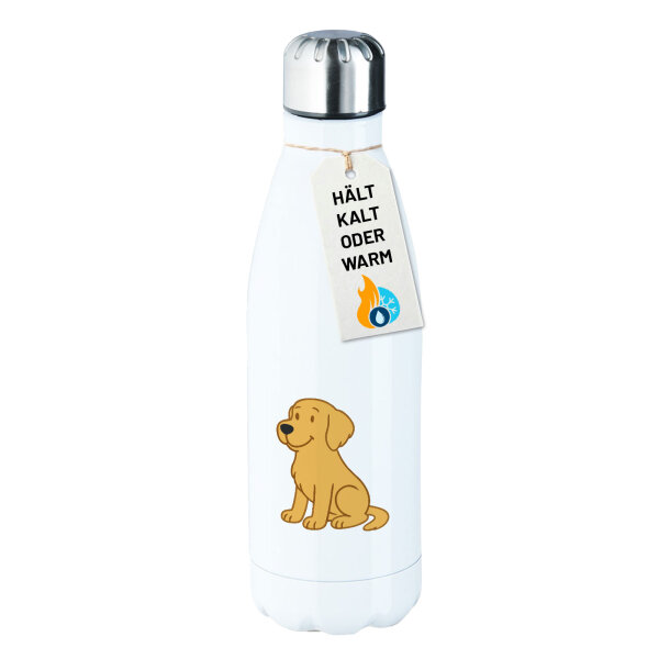 Edelstahl-Trinkflasche Golden Retriever Goldie Comic 500ml Wasserflasche