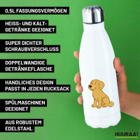 Edelstahl-Trinkflasche Golden Retriever Goldie Comic 500ml Wasserflasche