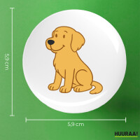 Button Golden Retriever Goldie Comic rund
