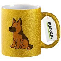 Glitzertasse Deutscher Schäferhund Schäfi Comic...