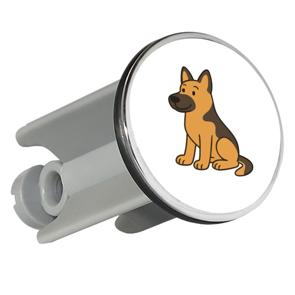 Waschbeckenstöpsel Deutscher Schäferhund Schäfi Comic 4cm