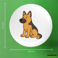Button Deutscher Schäferhund Schäfi Comic rund