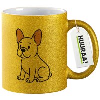 Glitzertasse Französische Bulldogge Frenchie Comic...