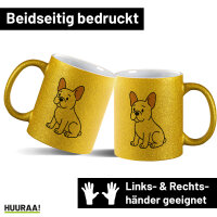 Glitzertasse Französische Bulldogge Frenchie Comic...