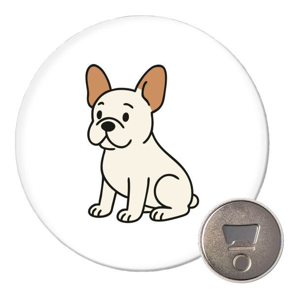 Magnet Französische Bulldogge Frenchie Comic 59mm Kühlschrankmagnet Flaschenöffner