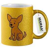 Glitzertasse Chihuahua ChiChi Comic 330ml