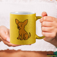 Glitzertasse Chihuahua ChiChi Comic 330ml