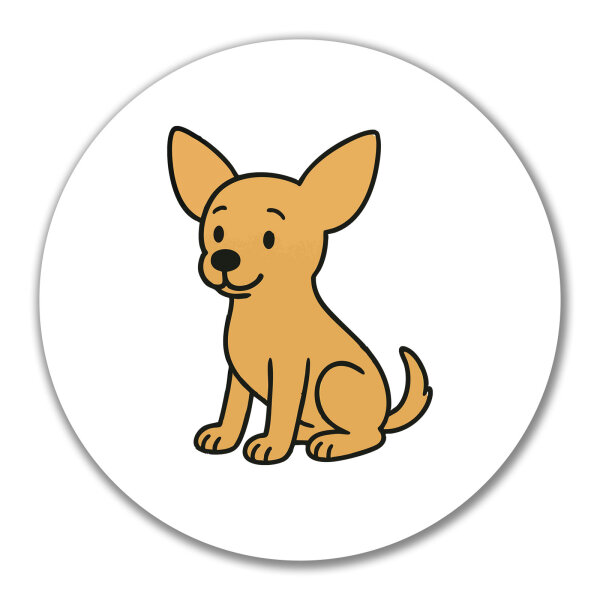 Aufkleber Chihuahua ChiChi Comic 10cm rund