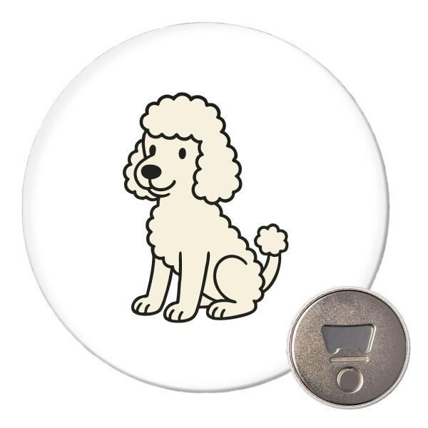 Magnet Pudel Curly Comic 59mm Kühlschrankmagnet Flaschenöffner