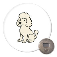 Magnet Pudel Curly Comic 59mm Kühlschrankmagnet