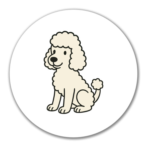Aufkleber Pudel Curly Comic 10cm Sticker