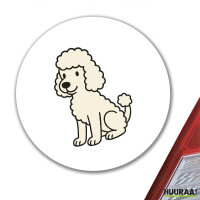 Aufkleber Pudel Curly Comic 10cm rund