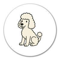 Aufkleber Pudel Curly Comic 10cm Sticker