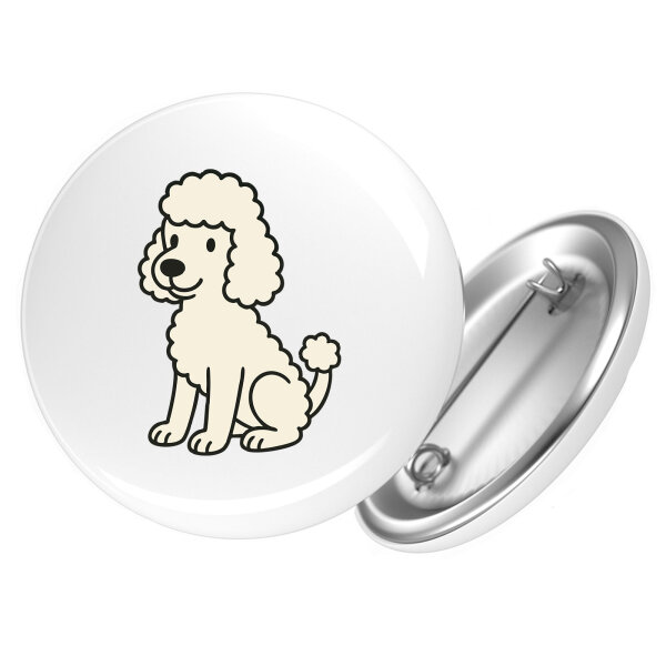 Button Pudel Curly Comic rund