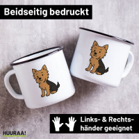 Emaille Tasse Yorkshire Terrier Yorkie Comic 300ml...