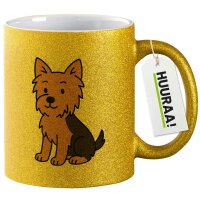 Glitzertasse Yorkshire Terrier Yorkie Comic 330ml