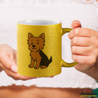 Glitzertasse Yorkshire Terrier Yorkie Comic 330ml