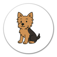 Aufkleber Yorkshire Terrier Yorkie Comic 10cm rund