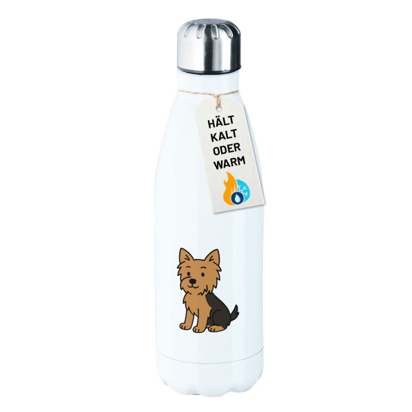 Edelstahl-Trinkflasche Yorkshire Terrier Yorkie Comic 500ml Wasserflasche