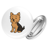 Button Yorkshire Terrier Yorkie Comic rund