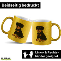 Glitzertasse Rottweiler Rotti Comic 330ml