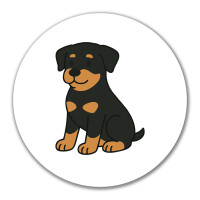Aufkleber Rottweiler Rotti Comic 10cm rund