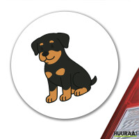 Aufkleber Rottweiler Rotti Comic 10cm rund