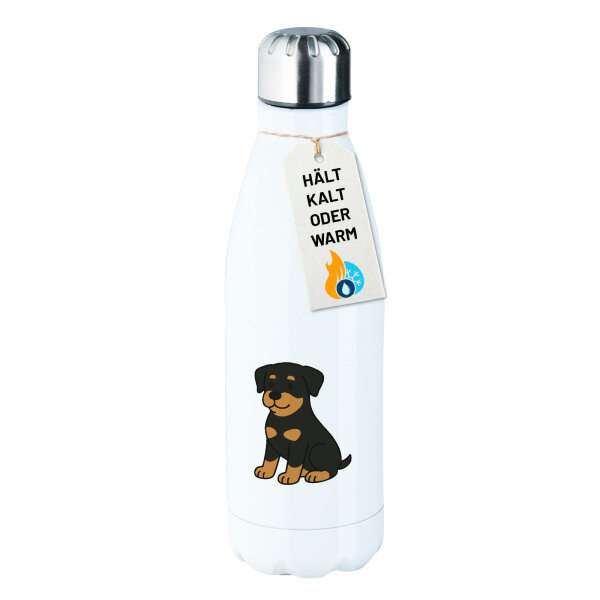 Edelstahl-Trinkflasche Rottweiler Rotti Comic 500ml Wasserflasche
