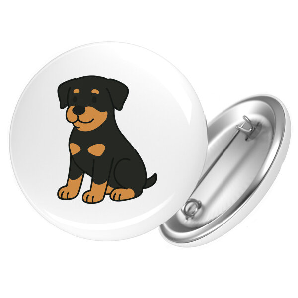 Button Rottweiler Rotti Comic rund
