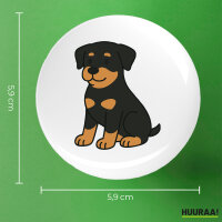 Button Rottweiler Rotti Comic rund