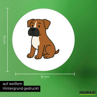 Aufkleber Boxer Boxi Comic 10cm rund