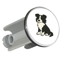 Waschbeckenstöpsel Border Collie Border Comic 4cm...
