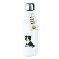 Edelstahl-Trinkflasche Border Collie Border Comic 500ml...
