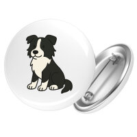 Button Border Collie Border Comic rund