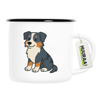 Emaille Tasse Australian Shepherd Aussie Comic 300ml...