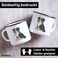 Emaille Tasse Australian Shepherd Aussie Comic 300ml...
