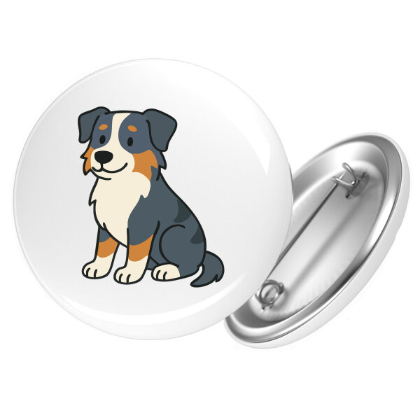 Button Australian Shepherd Aussie Comic