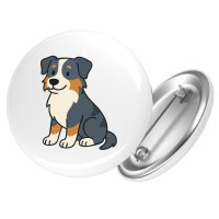 Button Australian Shepherd Aussie Comic rund
