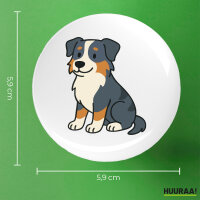 Button Australian Shepherd Aussie Comic rund