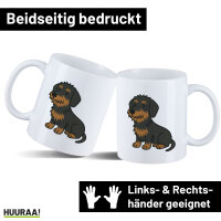 Kaffeetasse Rauhaar Dackel Sausage Dog Comic 330ml