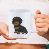 Kaffeetasse Rauhaar Dackel Sausage Dog Comic 330ml
